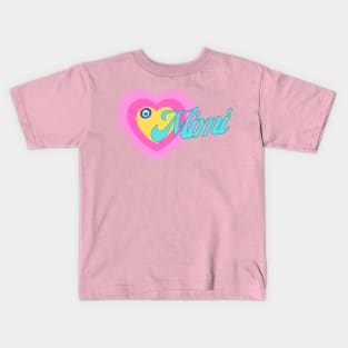 Mimi in Colorful Heart Illustration Kids T-Shirt